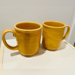 Two Longaberger butternut yellow mugs